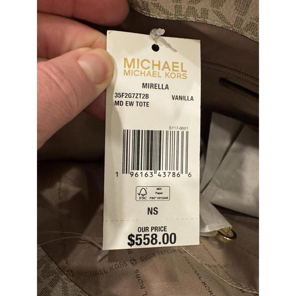 Michael Kors Mirella Medium Tote Bag (Vanilla) 35F2G7ZT2B-149 - Picture 8 of 9